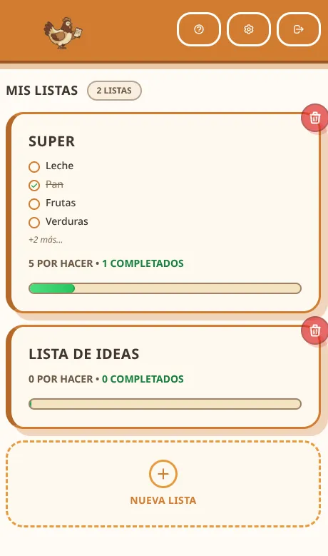 PolloList — lista compartida en tiempo real